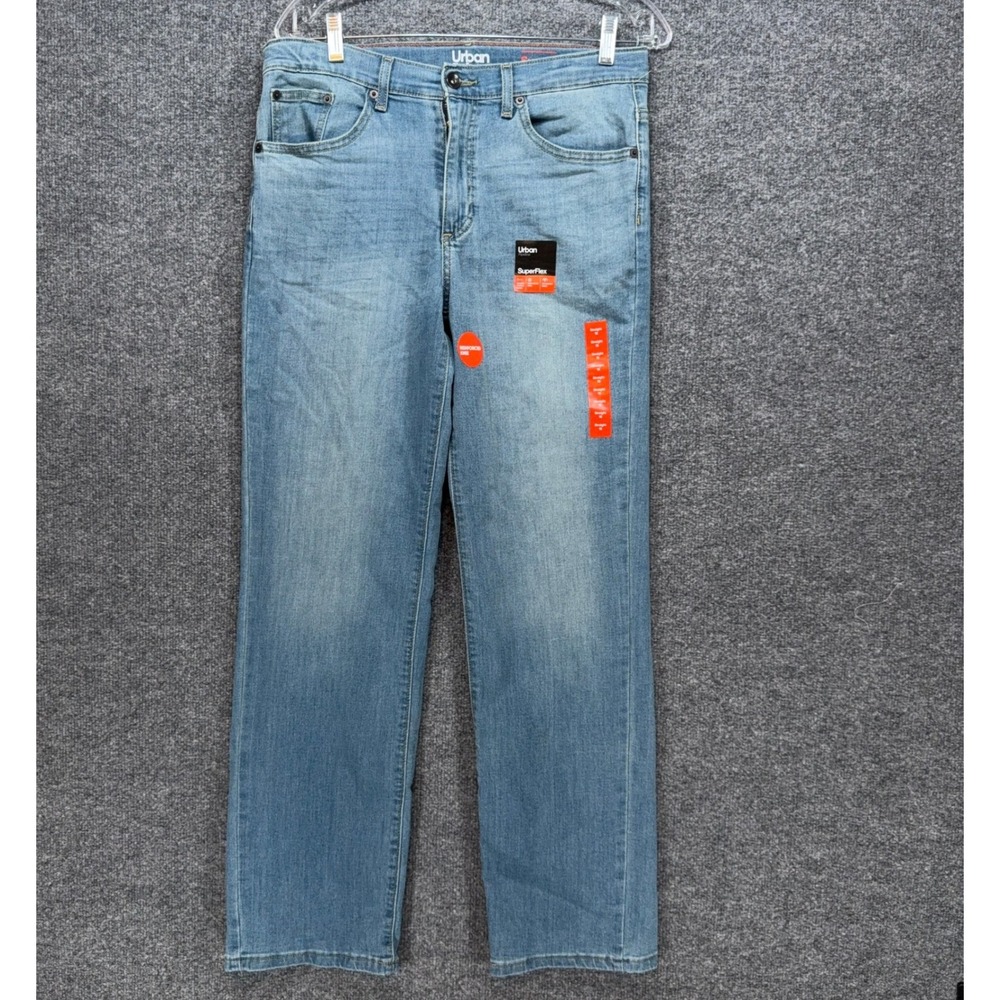 Urban Pipeline Jeans Boys 18 Blue SuperFlex Reinforced Knee Straight Leg NEW